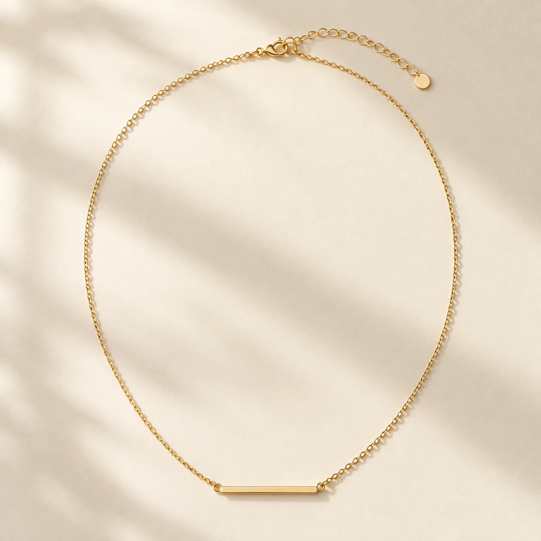 Nagi Bar Necklace, Gold, full necklace